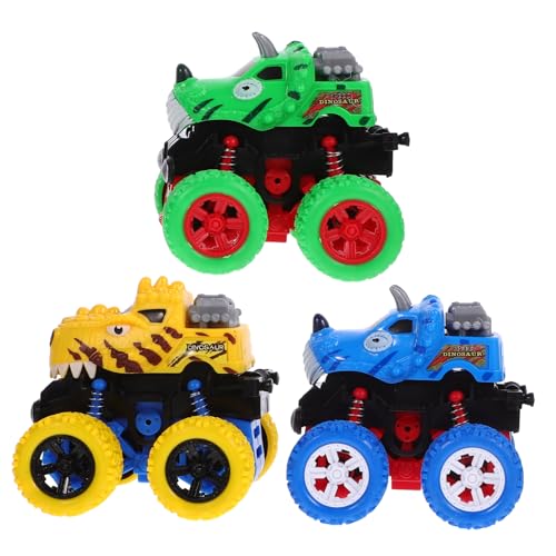 Toddmomy 3Stücke Kreatives Push and Go Offroad Spielzeugauto für Pädagogisches Lernspielzeug mit Vier Rädern für Praktischen Fähigkeiten von Toddmomy