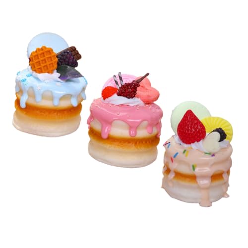 Toddmomy 3Stücke Künstliche Kuchenmodelle Lebensechte Deko Kuchen Gemischten Farben Bäckerei Hochzeiten Zuhause und Veranstaltungen Robuste und Langlebige von Toddmomy
