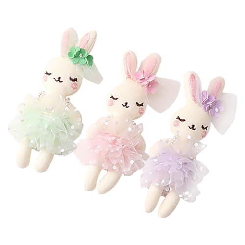 Toddmomy 3Stücke Plüschkaninchen Weiche Hase Stofftier Puppen Für DIY Dekoration Und Ostern Als Kleidungsornament Für Helllila von Toddmomy