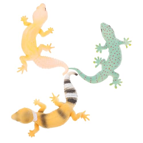 Toddmomy 3Stücke Realistische Gecko Figuren Kognitives für Detailgetreue Reptilien Modelle für Garten und Partydekoration Lernspielzeug für Reptilienliebhaber von Toddmomy