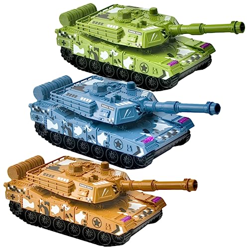 Toddmomy 3 Stück Retro Pull Back Panzer Modellspielzeug für Kinder Simuliertes Tank Ornament zur Hand Augen Koordination für Jungen Lehrreiches Spielzeug für Kreative von Toddmomy