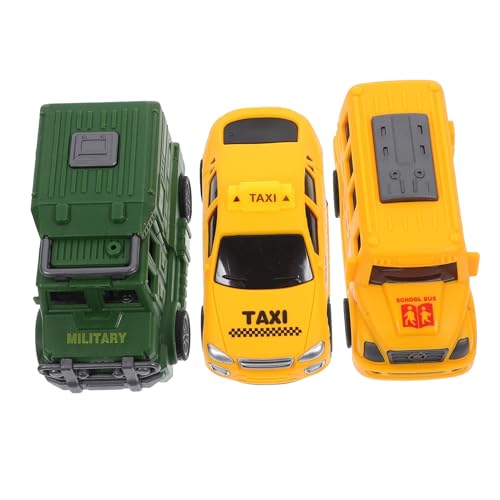 Toddmomy 3Stücke Spielzeugautos Mini Rückziehautos Für Jungen Und Einschließlich Schulbus Und Taxi Designs Als Kleines Für Kleinkinder von Toddmomy