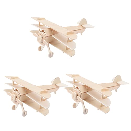 Toddmomy 3Stücke Teiliges DIY Flugzeug Modell Kit aus Holz Bastelset für Zusammenbauen und Bemalen Fördert Kreativität und Handkoordination Perfektes Kinderspielzeug von Toddmomy
