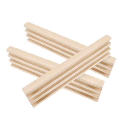 Toddmomy 3Stücke Teiliges Holz Domino Regal mit Rutschfesten Unterlagen für Mexikanischen Zug und Brettspiele Spielzeugkartenbasis für Dominosteine und Alphabetkarten von Toddmomy