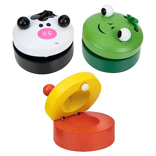 Toddmomy Holzkastagnetten Kinder Percussion Spielzeug 3 Stücke Lernspielzeug für Frühe Musikalische Sicheres Material Fördert Intelligenz und Interaktion von Toddmomy