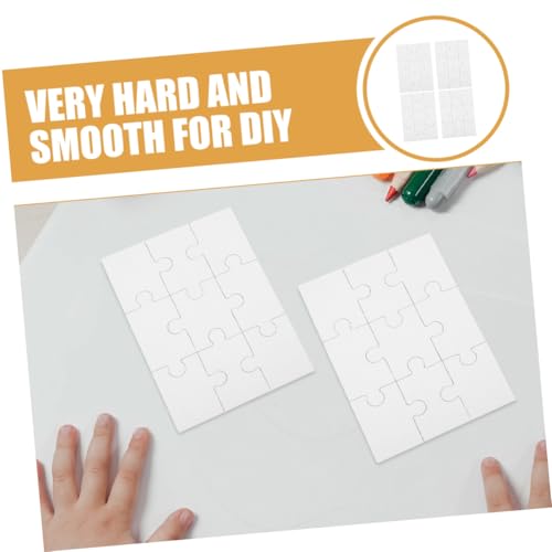 Toddmomy 4 Blätter Leere Holzpuzzle DIY Sublimationsrohlinge Wärmeübertragung Blanko Puzzleteile zum Bemalen Basteln Geschenk für Familie Freunde von Toddmomy