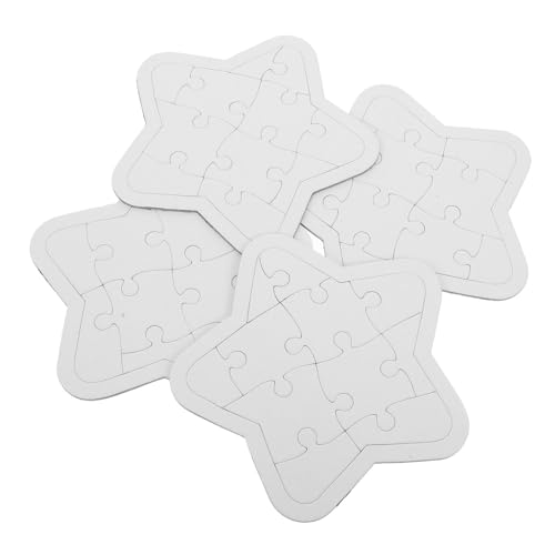 Toddmomy 4 Blätter Leere Puzzlestücke zum Bemalen DIY Graffiti Puzzles für Kreative Bastelprojekte für Erwachsene Vielseitig Einsetzbar für Zuhause Schule und Reisen von Toddmomy