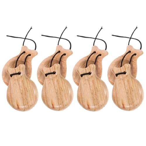 Toddmomy 4 Paare Holz Kastagnetten für Erwachsene Finger Kastagnetten Percussion Instrumente für Rhythmische Musik und Tanz für Jugendliche und Anfänger von Toddmomy