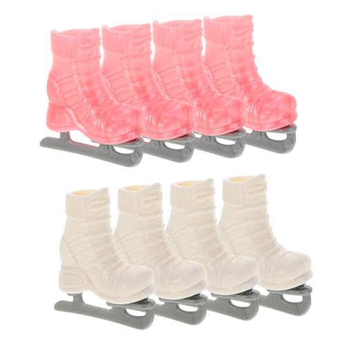 Toddmomy 4 Paare Miniatur Eislaufschuhe für Puppen Bunte DIY Rollschuhe aus Robustem Plastik für Puppenhaus Dekoration und Kreative Bastelprojekte von Toddmomy