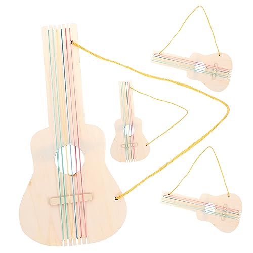 Toddmomy 4 Sätze DIY Holz Gitarre zum Bemalen Unlackierte Blanko Holzgitarre für Kreatives Musikinstrument Bastelset mit Glatter Oberfläche Sicher für Kinderhandwerk von Toddmomy