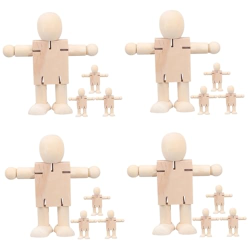 Toddmomy 4 Sätze Holz Kleiner Roboter Bausätze Cool DIY-versorgung Mikro Landschaft Holzpuppe Kleine Holzpuppen Bemalen Von Roboterpuppen Hölzern 4 Stück * 4 von Toddmomy