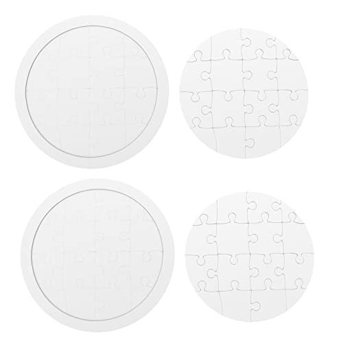Toddmomy 4 Sätze Leeres Malpuzzle für DIY Puzzlestücke aus Papier zum Bemalen Kreative Bastelmaterialien für Dekoration und Spiele Sicher und Einfach zu Handhaben von Toddmomy