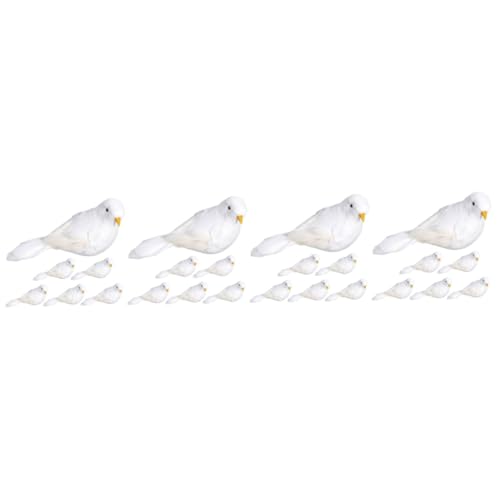 Toddmomy 4 Sätze Simulierte Kleine Weiße Taube Ornamente Vogelspielzeug Vogel- Fröhlich Künstliche Simulationsvogel Für Garten Künstliche Taube Künstliche Vögel Feder 6 Stück * 4 von Toddmomy