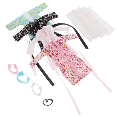 Toddmomy 4 Sätze Teiliges Puppen Bademantel und Schlafanzug Set mit Handtuch und Haarband Weiches Stoffmaterial Vielseitig als Bademantel oder Nachthemd Niedliche Puppenkleidung für Toddmomy 4 Sätze Teiliges Puppen Bademantel und Schlafanzug Set mit Handtuch und Haarband Weiches Stoffmaterial Vielseitig als Bademantel oder Nachthemd Niedliche Puppenkleidung für von Toddmomy