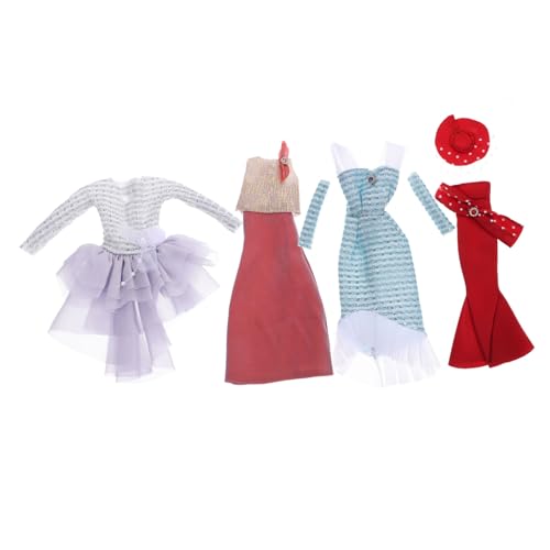 Toddmomy 4 Sätze Teiliges Puppenkleid Abendkleid Puppenbekleidung Leicht Tragbar als Geschenk für Mädchen zur Fantasie und Frühkindlicher Bildung von Toddmomy