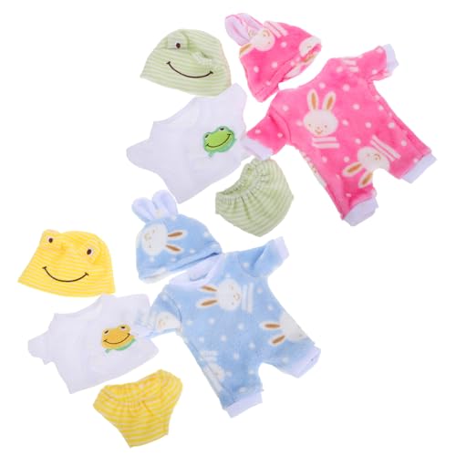 Toddmomy 4 Sets Puppe Puppenkleidung Babypuppenzubehör Reborn Babypuppen Kleidung Realistische Reborn Babypuppen Bjd Puppen Realistische Babypuppen Mädchen Rosa Hundepyjama Polyester von Toddmomy