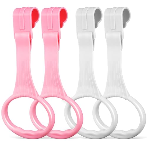 Toddmomy 4 Stück Baby-Kletterringe, Greifringe fürs Babybett, Spielgitter-Griffringe, Lauflernhilfen für Kleinkinder, 2 Weiß & 2 Rosa, Kunststoff Toddmomy 4 Stück Baby-Kletterringe, Greifringe fürs Babybett, Spielgitter-Griffringe, Lauflernhilfen für Kleinkinder, 2 Weiß & 2 Rosa, Kunststoff von Toddmomy