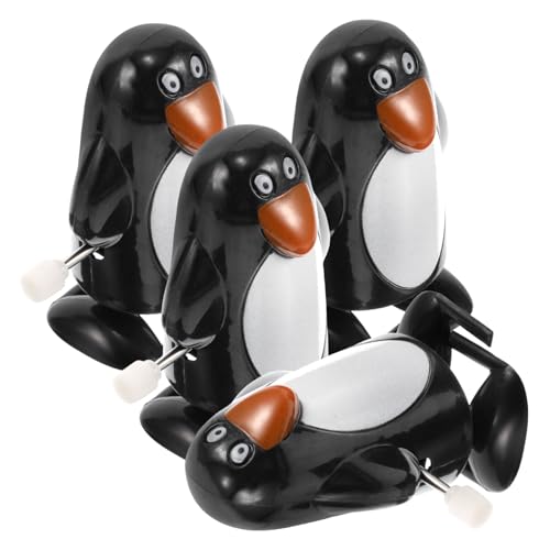 Toddmomy 4 Stück Clockwork Penguin - Urlaubsspielzeug Zum Aufziehen Laufende Tierspielzeuge Pinguin Uhrwerk Weihnachtslaufspielzeug Pinguin Laufspielzeug Plastik von Toddmomy