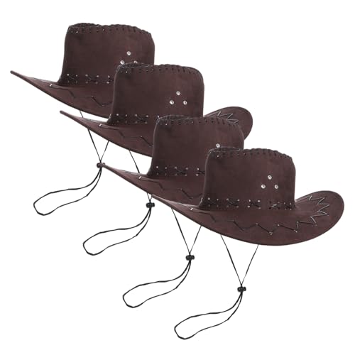 Toddmomy 4 Stück Cowboy Hut Teiliges Unisex Western Hut für Partys Fasching und Cosplay Verstellbare Kordel für Optimalen Halt Robuste Materialien für Langlebigen Spaß für Jungen und Toddmomy 4 Stück Cowboy Hut Teiliges Unisex Western Hut für Partys Fasching und Cosplay Verstellbare Kordel für Optimalen Halt Robuste Materialien für Langlebigen Spaß für Jungen und von Toddmomy