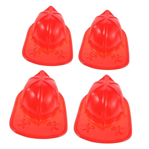 Toddmomy 4 Stück Feuerwehrhelm aus Leichtem Kunststoff Realistisches Design für Halloween Kostüm Rollenspiel Party und Schulaufführungen Kindgerechtes Langlebiges Zubehör von Toddmomy