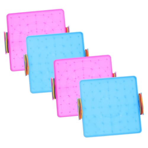 Toddmomy 4 Stück Geoboard Set Teiliges Nagelbrett für Grundschüler Lernspielzeug zur Geometrischen Formenbildung Zufälligen Farben aus Hochwertigem Kunststoff für Zufällige von Toddmomy
