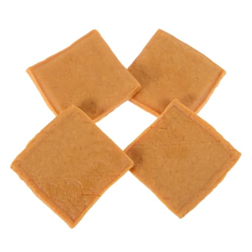 Toddmomy 4 Stück Getrocknetes Tofu -Modell Tofu Modell Falsche Tofu Lebensmittel Modell Tofu Deko Tofu gefälschter Tofu Tofu-Modell Tofu-Lebensmittelmodell Plastik Light Brown von Toddmomy