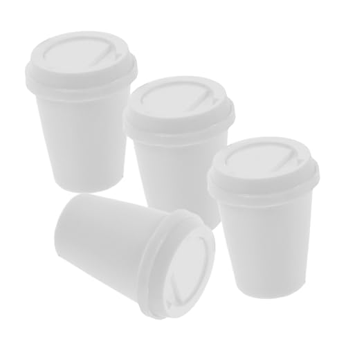 Toddmomy 4 Stück Kaffeetassenmodell interaktives puppenhaus küchenzubehör Puppenhaus Zubehör Puppenhaus Mini-Tassen- Mini-Porzellantassen Miniatursachen Plastik Weiß von Toddmomy