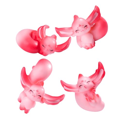 Toddmomy 4 Stück Kleine -Fuchs-Figur geburtstagsdekoration Meerestiere Fuchs Reptilienspielzeug Mini-Tierfiguren Fuchs Cupcake Topper Fuchs Fuchsparty Harz Rosa von Toddmomy