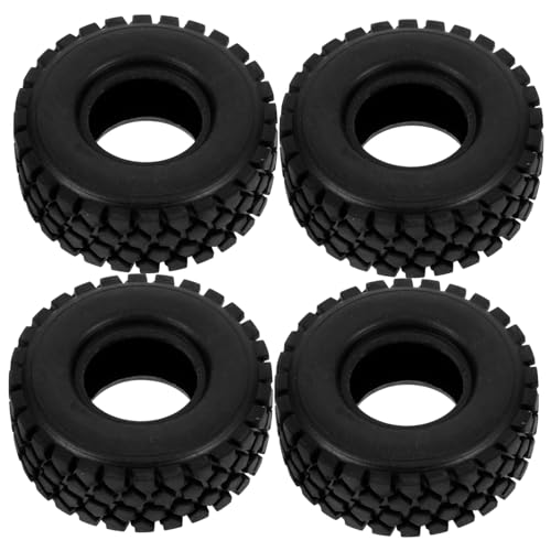 Toddmomy 4 Stück -LKW-Reifen DIY Spielzeugräder handgemachtes Spielzeugrad Auto Ersatzteile Spielzeugauto-Modellrad Räder für Kinderautos ersatz rc Auto räder Gummi Black von Toddmomy