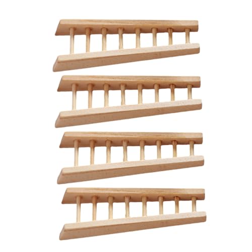 Toddmomy 4 Stück Maßstab Miniatur Puppenhaus Treppe DIY Möbel Zubehör für Kleine Landschaften und Puppenhaus Dekoration Vielseitig Einsetzbare Miniaturleiter aus Holz von Toddmomy