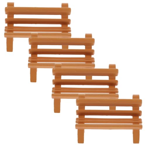 Toddmomy 4 Stück Maßstab Rustikal Holzbank Modell für Puppenhaus Mikro Landschaft Sandtisch Dekoration für DIY Garten Wohnraumgestaltung von Toddmomy