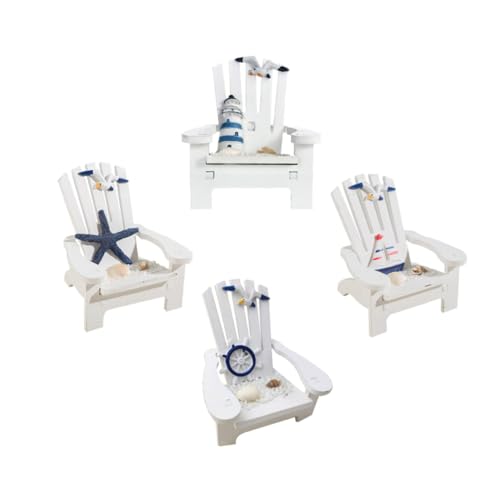 Toddmomy 4 Stück Mediterrane Miniatur Strandkorb Deko aus Holz Teiliges Nautische Mini Stuhl Modelle für Haus Büro Tischdekoration Geschenkidee von Toddmomy