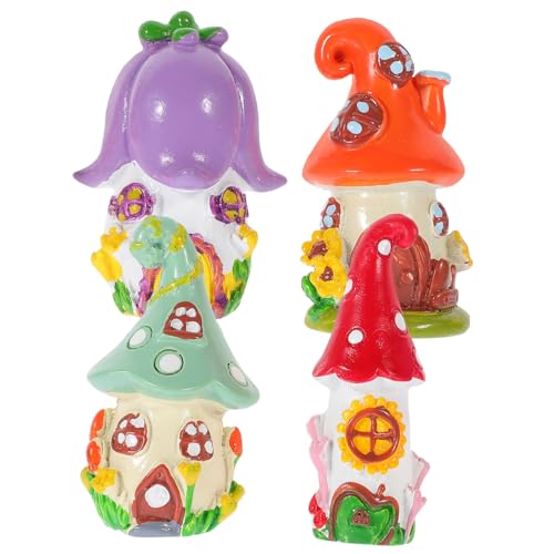 Toddmomy 4 Stück Mikro-Landschaftsdekoration Zwerge im Freien drinnen draußen Feen bastelset Mikrolandschaftsornament Gartenminiaturhaus Miniaturdekor gartenhaus schmuck Figur Harz von Toddmomy