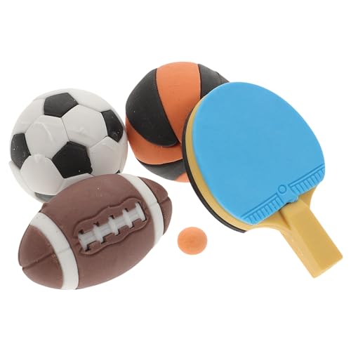 Toddmomy 4 Stück Mini Sport Modell für Puppenhaus Fußball Basketball Rugby Tischtennis Kreative Dekoration für Kinderzimmer und Fotorequisiten Zufällige Farbe von Toddmomy