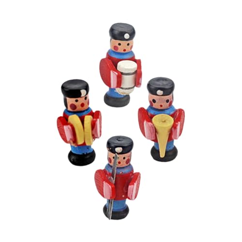 Toddmomy 4 Stück Miniatur Holzfiguren Teiliges Miniatur Trommler Puppenhaus Zubehör Stabile Holzpuppe mit Glatter Oberfläche Dekorativ und Realistisch für Puppenhaus und Fotorequisiten von Toddmomy