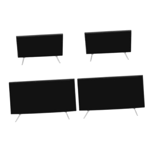 Toddmomy 4 Stück Miniatur Tv Dekor Mini Szenenmodell Kleiner Bildschirm Miniatur Puppenhausmöbel Und Zubehör Winziger Fernseher Puppenhausmöbelzubehör Mini Hausmöbel Pla Schwarz von Toddmomy