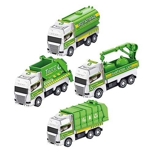 Toddmomy 4 Stück Müllauto für Mini Sanitation Truck Modell Zufällige Designs für Jungen Ab Jahren Robustes Plastik Fördert Praktische Fähigkeiten von Toddmomy