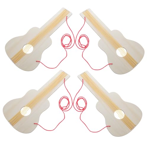 Toddmomy Kinder Gitarre Aus Holz 4-teilig Gitarren Bastelset Rohling Holz Zum Bemalen Kreatives Spielen von Toddmomy