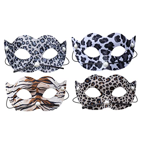 Toddmomy 4 Stück PVC Leopardmasken für Halloween und Karneval Kreative Tiermasken für Erwachsene für Partys und Verkleidungen von Toddmomy