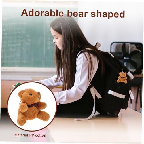 Toddmomy 4 Stück Plüsch Bär Schlüsselanhänger Kuschelig Weiche Anhänger zum Hängen an Tasche Rucksack Flauschige Stofftier Pendants Geschenkidee für Freunde Familie von Toddmomy