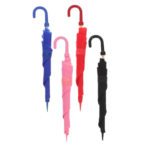 Toddmomy 4 Stück Puppenhauszubehör Miniaturmöbel Figuren Mini Regenschirme Miniaturen Miniaturschirm Tragbarer Miniaturtisch Minipuppen Puppenhaus Minis Puppentuch von Toddmomy
