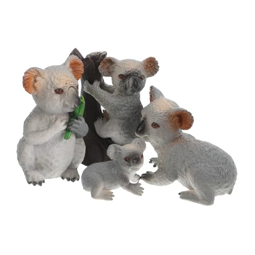 Toddmomy 4 Stück Simulationstiermodell Miniatur -Koala -Familie Figuren Koala Family Garden Ornamente Mini Koala Bärenkuchendekorationen Moss Landschaft Koala -Figuren Koala-Figur Grey PVC von Toddmomy