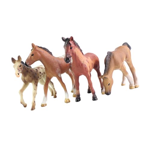 Toddmomy 4 Stück Simulierte Pferdesspielzeug Miniatur Simulationspferdespielzeug Pferdemodell Heimdekoration Kinderspielzeug Pferdefigur Mini Plastik Brown von Toddmomy