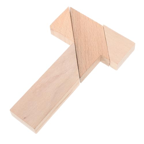 Toddmomy 4 Stück T Teiliges Holzpuzzle für Montessori Stem Logikspiel für Familien Kreatives Denkspiel aus Buchenholz Pädagogisches Lernspielzeug Khaki von Toddmomy