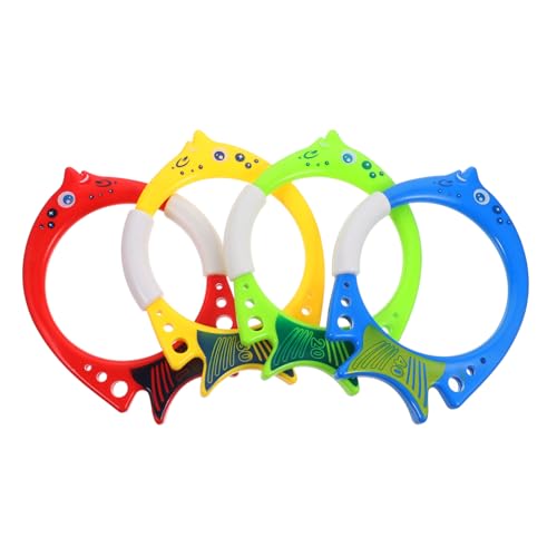 Toddmomy 4stücke Bunte Tauchringe Für Pool Unterhaltsames Schwimmspielzeug Für Unterwassertraining Spielen Im Schwimmbad von Toddmomy