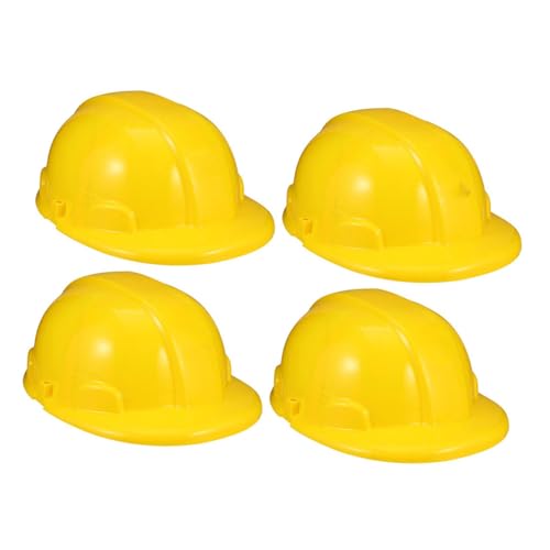 Toddmomy 4 Stück Teiliges Bauhelme aus Kunststoff Gelbe Spielzeughelme für Verkleidungspartys Robuste Baustellenhüte für Rollenspiele und Kostüme Leicht und Farbintensiv von Toddmomy
