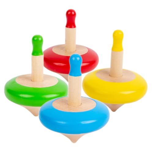 Toddmomy 4 Stück Teiliges Bunte Gyro spielzeuge aus Premium Holz für Hand Auge koordination Tragbare Kleine Gyroskop Spielzeuge Ab Jahren von Toddmomy