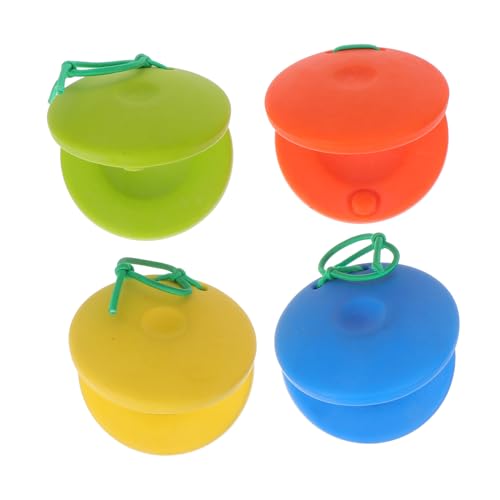 Toddmomy 4 Stück Teiliges Castagnetten Musikinstrumente aus Sicherem Material Bunte Cartoonartige Percussion Spielzeuge für Frühe Musikalische Bildung und Bühnenauftritte von Toddmomy