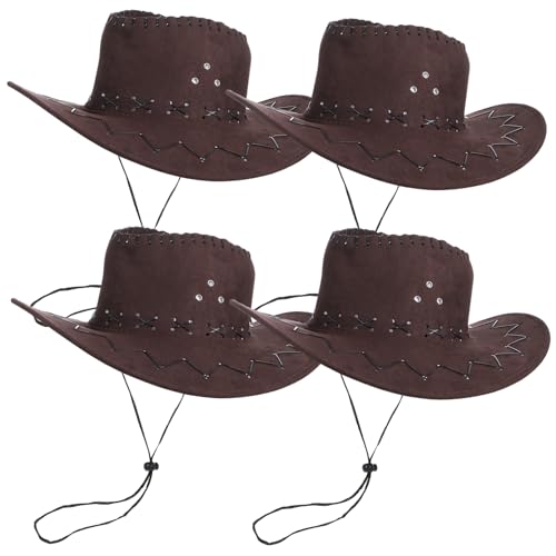 Toddmomy Cowboyhut für Kinder 4 Stücke Unisex Westernhut Partyhut Cosplay Hut für Jungen und Mädchen Kinderkostüm Zubehör von Toddmomy
