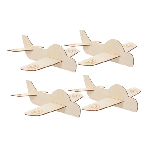 Toddmomy 4 Stück Teiliges DIY Flugzeug aus Unbehandeltem Holz Bemalbare Graffiti Spielzeugflugzeuge für Kreatives Basteln und Pädagogisches Sicher und Langlebig für Klassenzimmer von Toddmomy